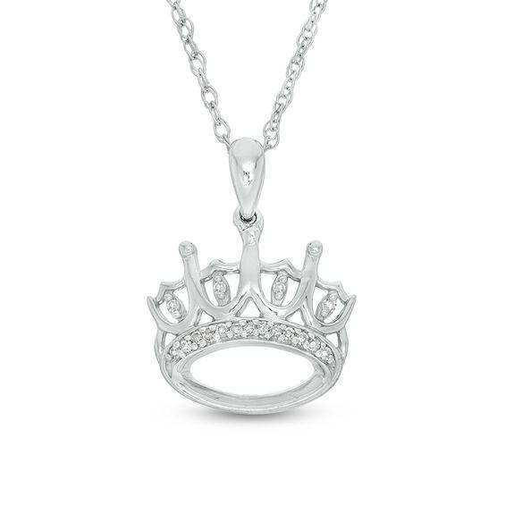 Silver Diamond Crown Logo - 1/15 CT. T.W. Diamond Crown Pendant in Sterling Silver | Silver and ...