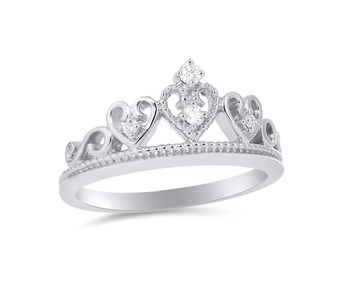 Silver Diamond Crown Logo - STERLING SILVER DIAMOND CROWN RING. Charm Diamond Centres