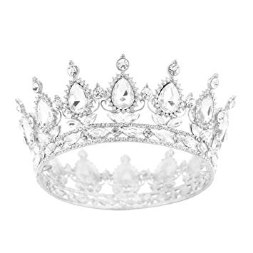 Silver Diamond Crown Logo - Amazon.com : SSNUOY Silver Diamond Shape Tiaras for Brides Pageant ...