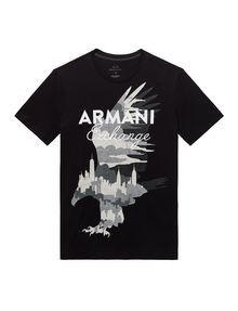 Eagle V Logo - Armani Exchange CITY EAGLE V NECK TEE , Logo T Shirt for ...