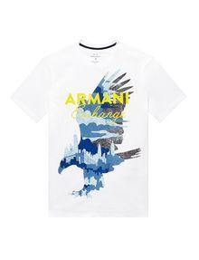 Eagle V Logo - Armani Exchange CITY EAGLE V NECK TEE, Logo T Shirt