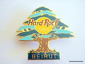 Red and Yellow Cafe Logo - Amazon.com : Hard Rock Cafe Beirut Green And Brown Cedar Tree Red On ...