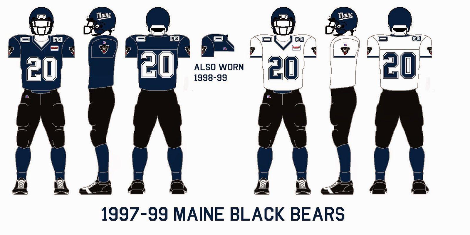 Black Bears Football Logo - Gridiron Garb: Maine Black Bears (1997-99)
