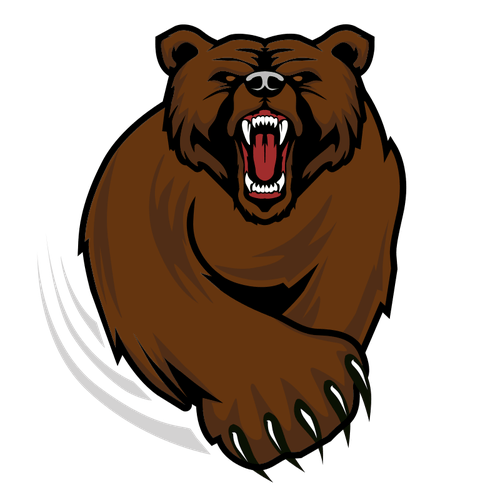 Grizzly Bear Logo - Mean Grizzly bear with a swiping paw. Logo design contest