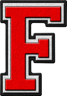 Red Letter F Logo - Presentation Alphabets: Scarlet Red Varsity Letter F