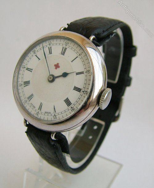 Watch with Red Cross Logo - Antiques Atlas Red Cross Trench Watch