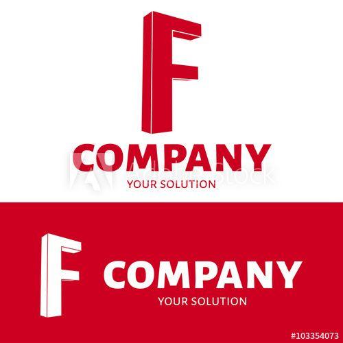 Red Letter F Logo - Vector letter F logo. Brand logo F for the company in the form of 3D
