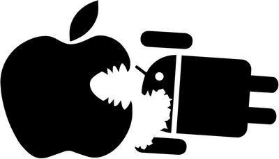 Droid Logo - Apple Eats Droid Logo Vinyl Decal Sticker