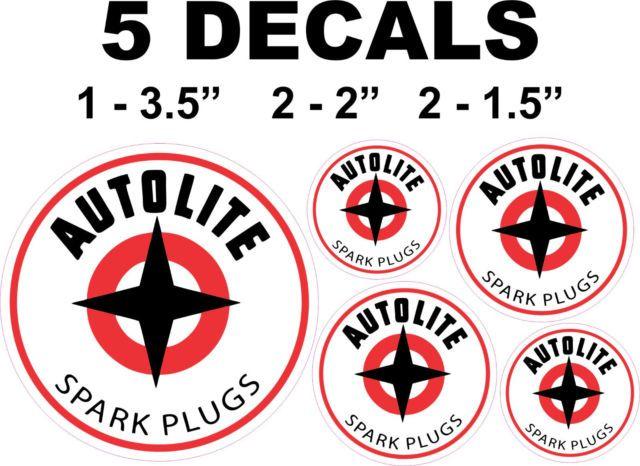 Autolite Spark Plug Logo - Round Autolite Spark Plug Vinyl Decals