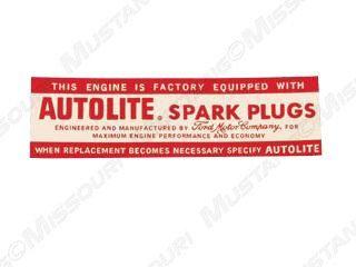 Autolite Spark Plug Logo - Ford Mustang Autolite Spark plug decal for air cleaner