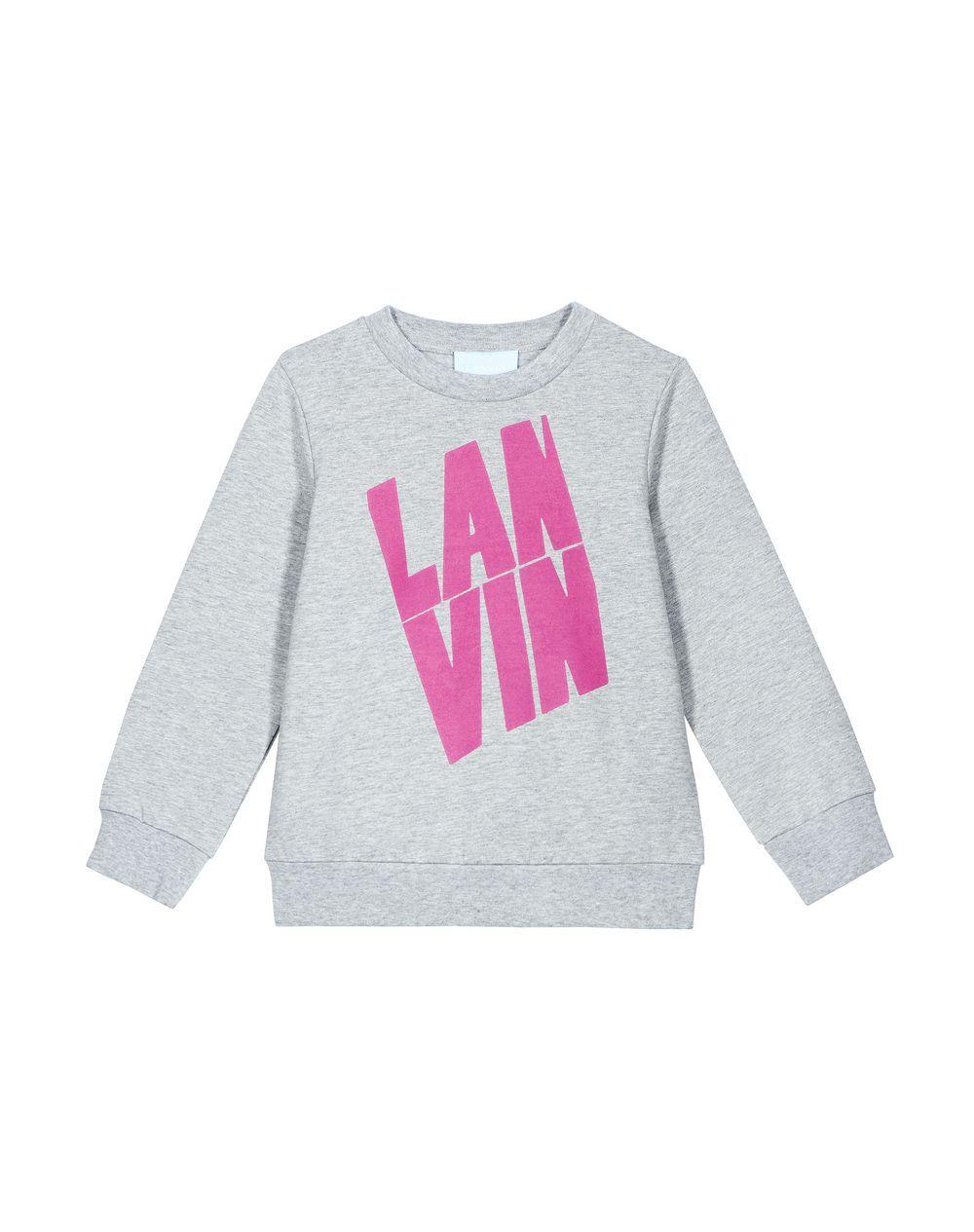 Lanvin Logo - Lanvin GRAY SWEATSHIRT WITH LANVIN LOGO, Top Childrenswear
