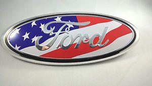 American Flag Ford Logo - American Flag FORD EDGE F 150 Emblem Grill Oval Rear Tailgate