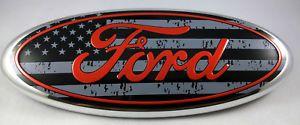 American Flag Ford Logo - Black American Flag FORD 04 14 F150 Front Grille Emblem Oval
