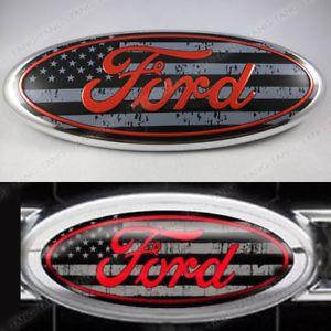 American Flag Ford Logo - 2x American Flag Black FORD F150 Front Grille 9