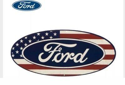American Flag Ford Logo - FORD LOGO OVAL Vintage Distressed Men's T Shirt 100% Cotton Official