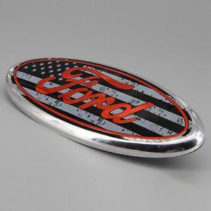 American Flag Ford Logo - American Flag For FORD 04 14 F150 Front Grille Emblem Oval Decal