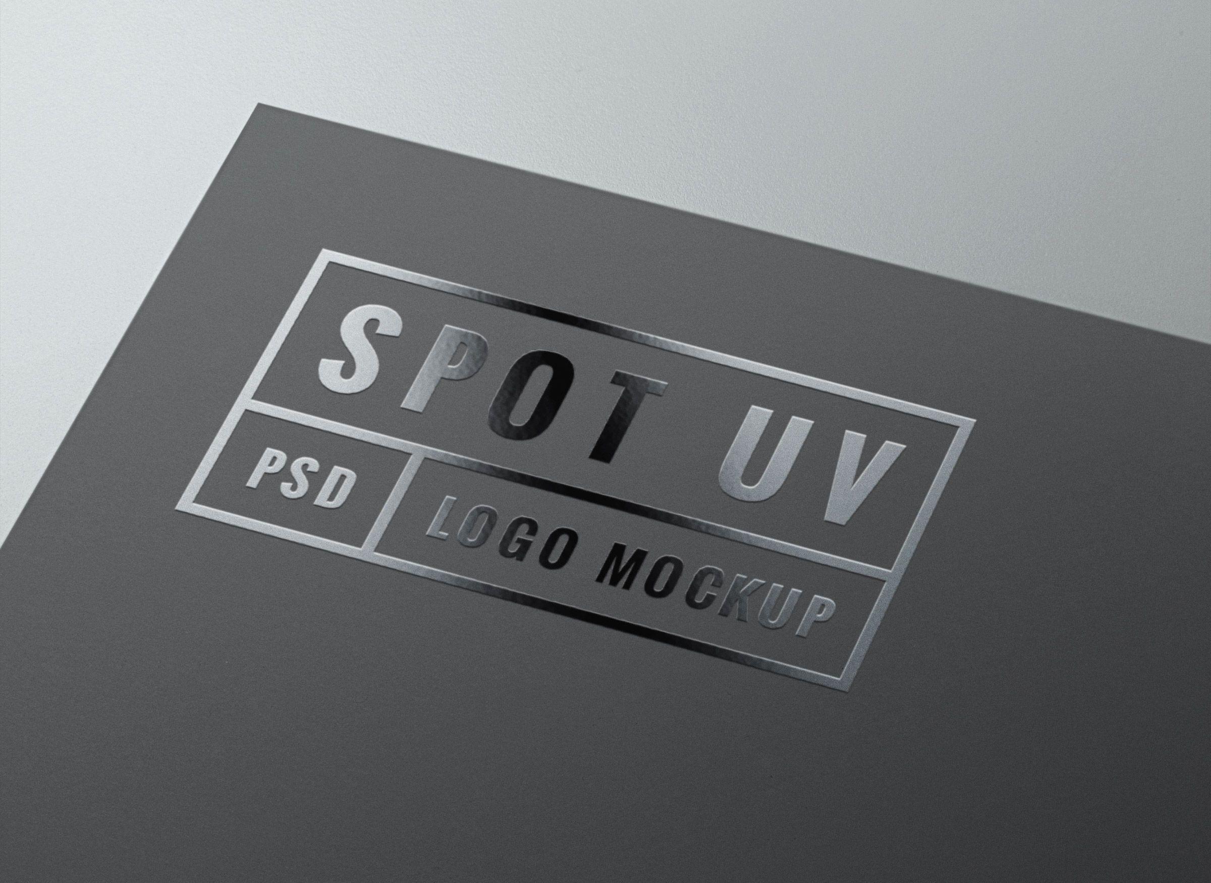 Black Spot Logo - Spot UV Logo MockUp | GraphicBurger