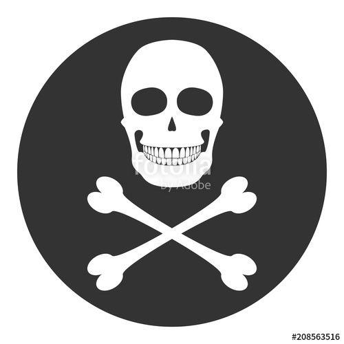 Black Spot Logo - Skull and crossbones in circle. Black Spot symbol. Vector icon ...