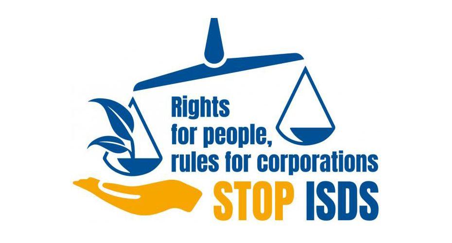 People with Blue World Logo - Abolish corporate courts