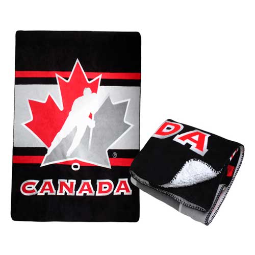 Black Spot Logo - Team Canada Black Spot Logo Sherpa Throw Blanket - Framing Edge