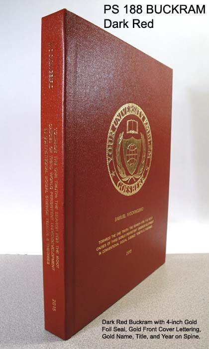 Red and Gold with 4 On the Front Logo - Customized Hardcover Binding with Dark Red Buckram Leatherette ...