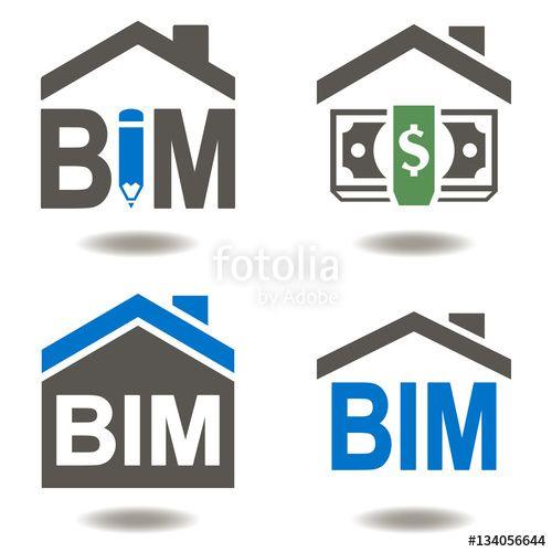 BIM Technology Logo - BIM vector icon eps 10 set building information modeling business ...