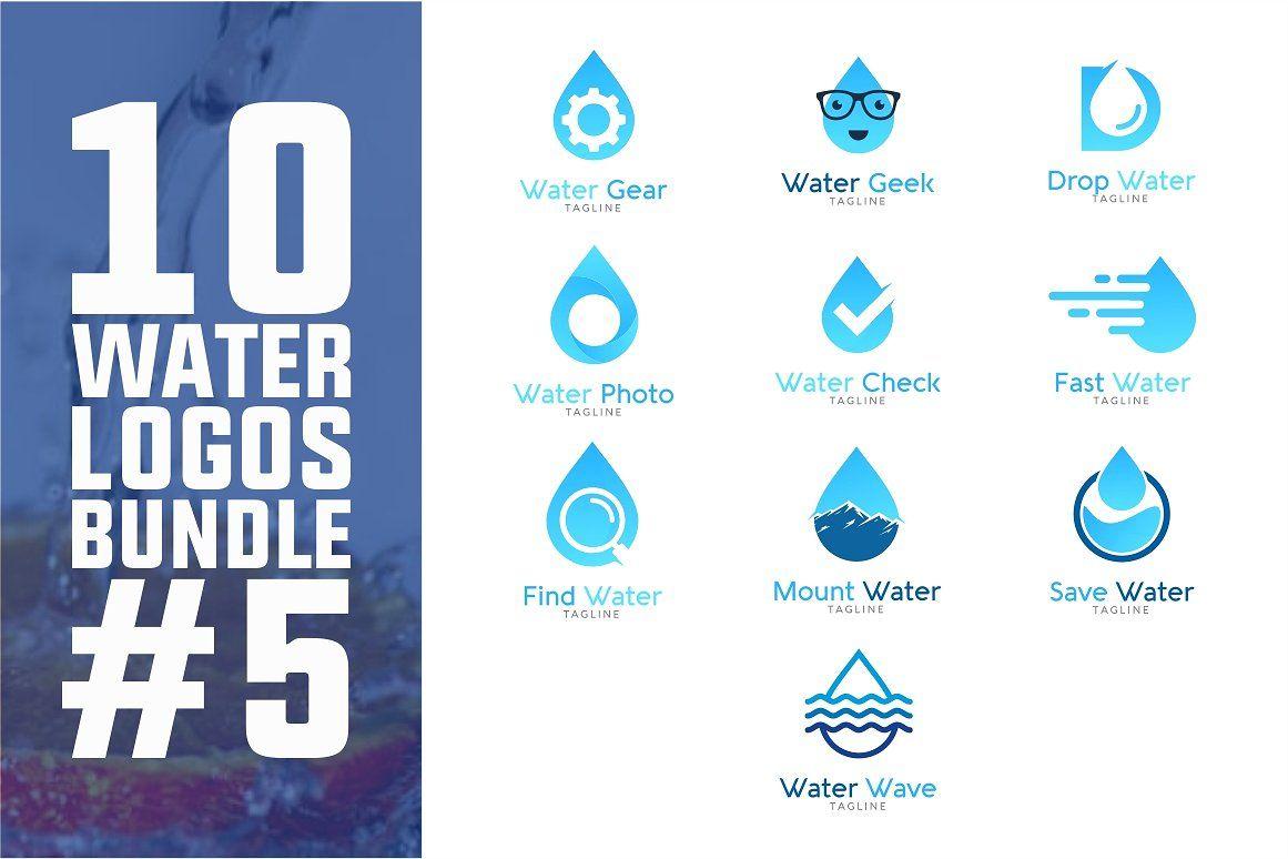 Water Logo - 10 Water Logo Bundle #1 ~ Logo Templates ~ Creative Market