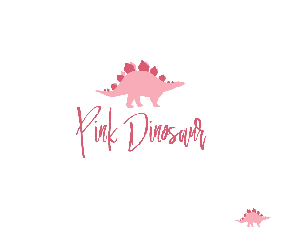 Pink Clothing Logo - Elegant, Playful, Clothing Logo Design for Pink Dinosaur