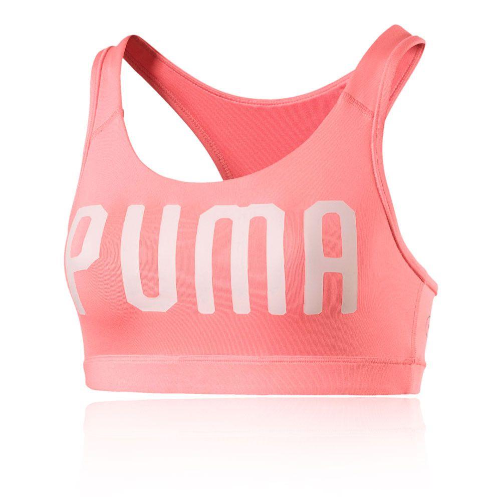 Pink Clothing Logo - Puma Womens PWRSHAPE Forever Logo Bra Pink Sports Gym Breathable ...