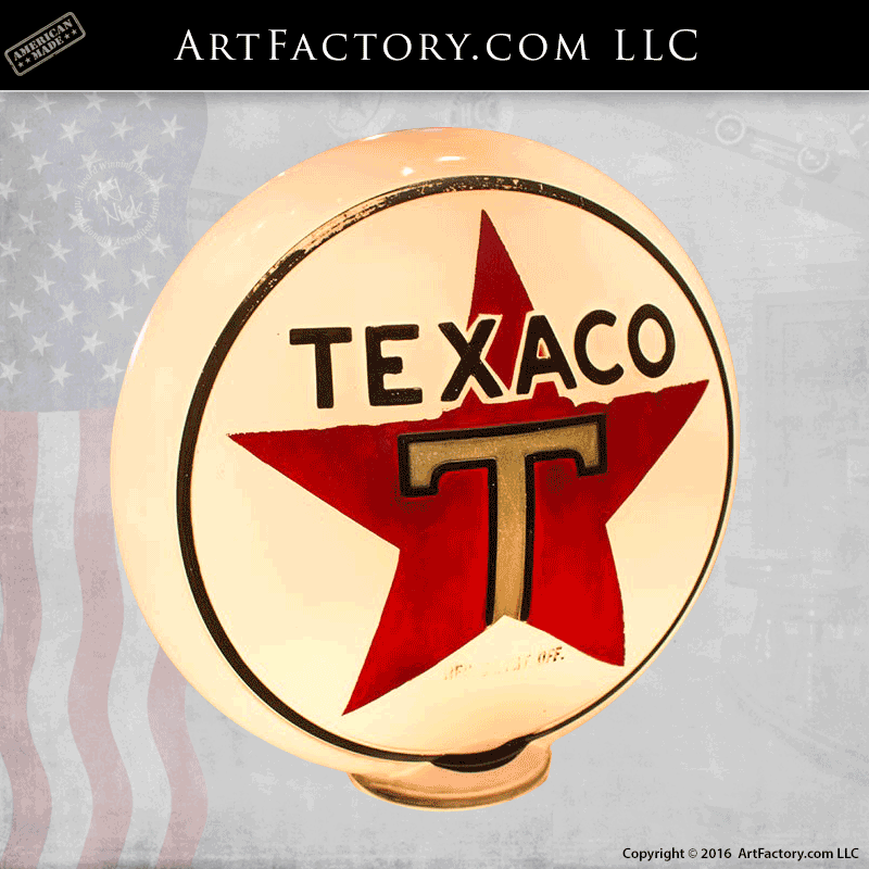 Red Globe Company Logo - Very Rare Surviver Texaco Milk Glass Globe Company – Texaco Gasoline ...