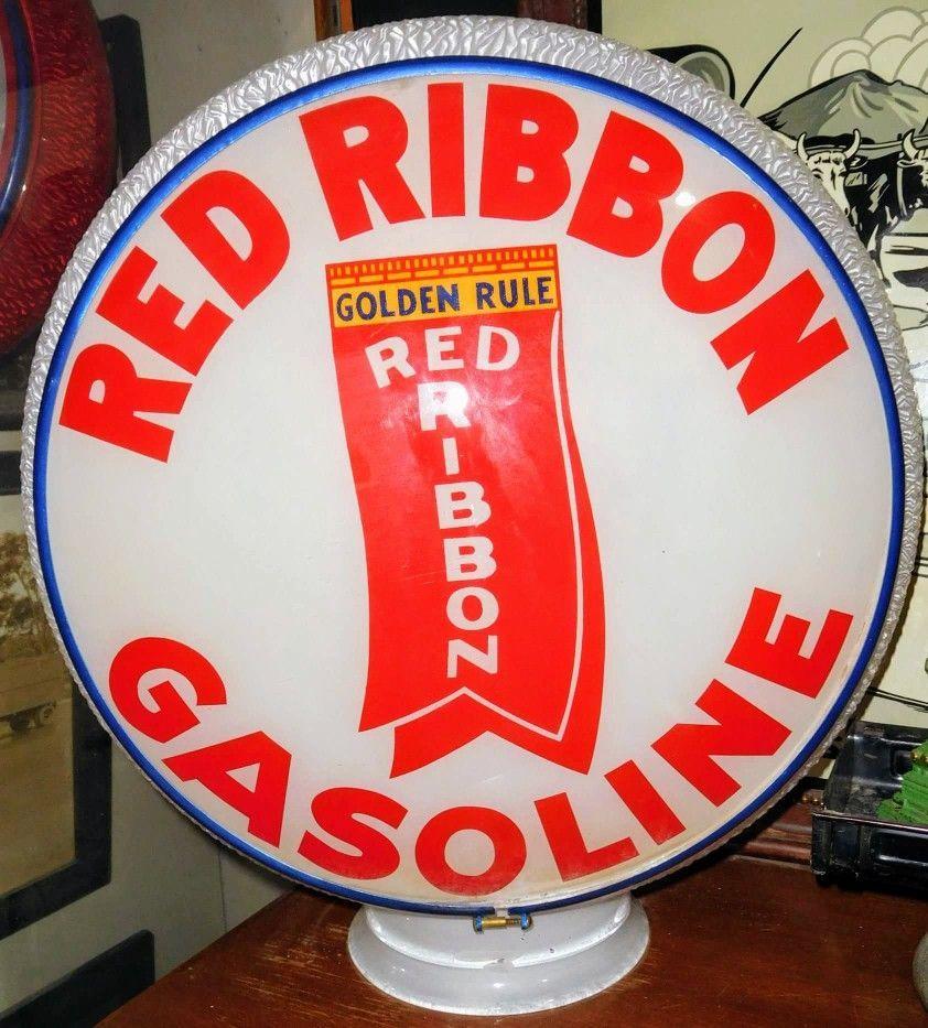 Red Globe Company Logo - Original Red Ribbon Gas Globe - Original Gill Ripple Body | Gas ...