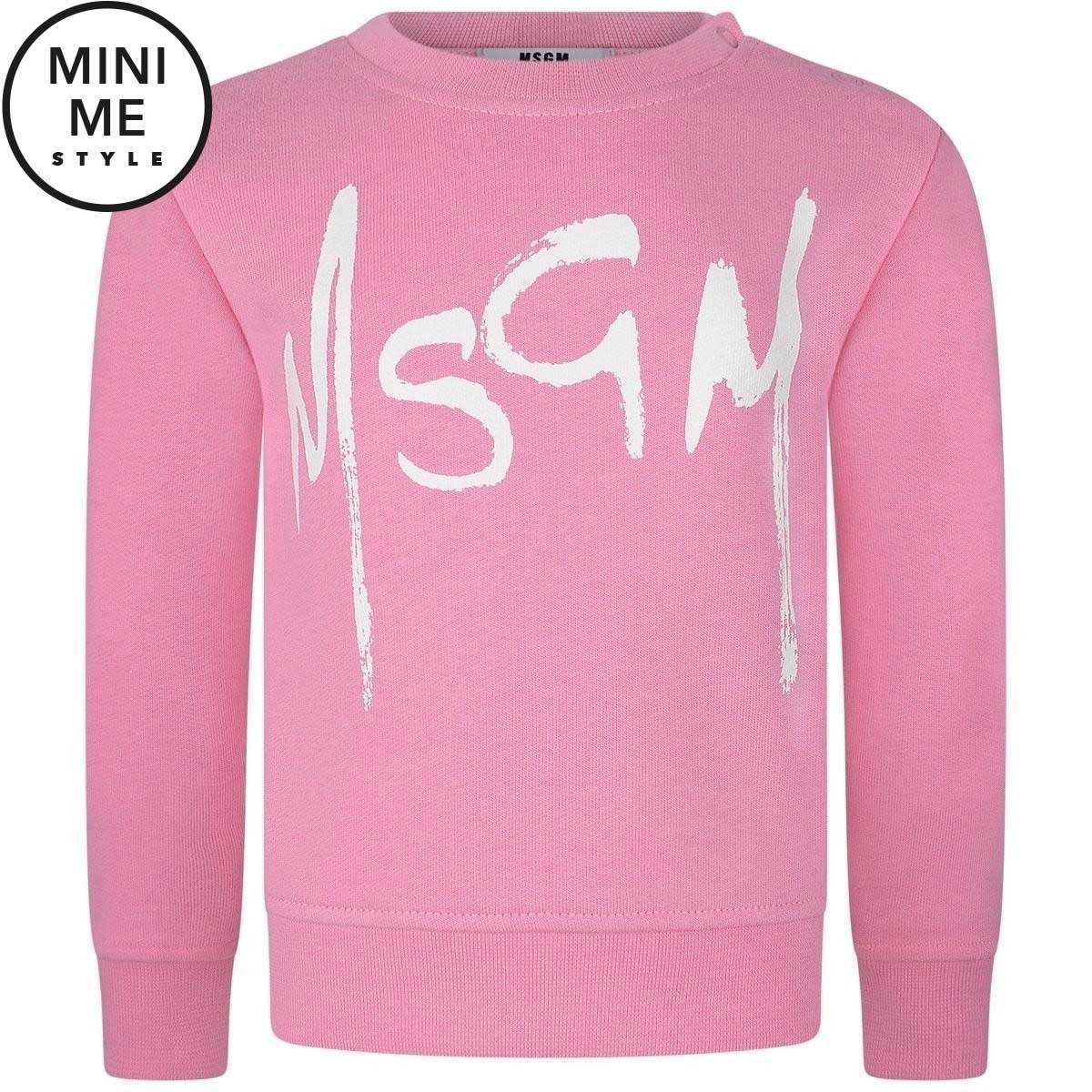 Pink Clothing Logo - MSGM Pink Logo Baby Sweater
