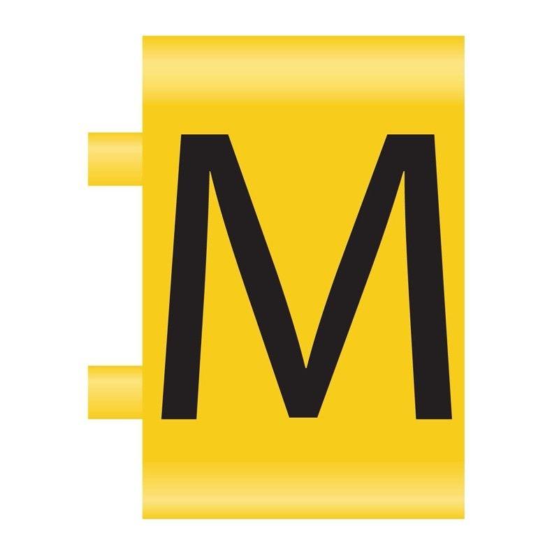 Black and Yellow M Logo - Black on Yellow MOD 3 Clip-On Cable Markers - Letter M - Cablecraft