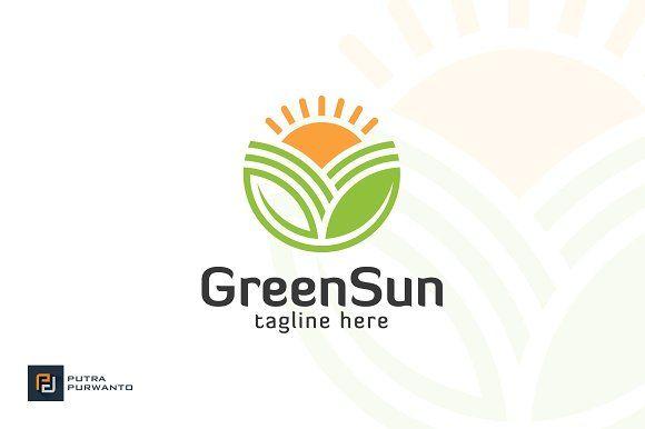 Sun and Green Logo - Green Sun - Farm Logo ~ Logo Templates ~ Creative Market