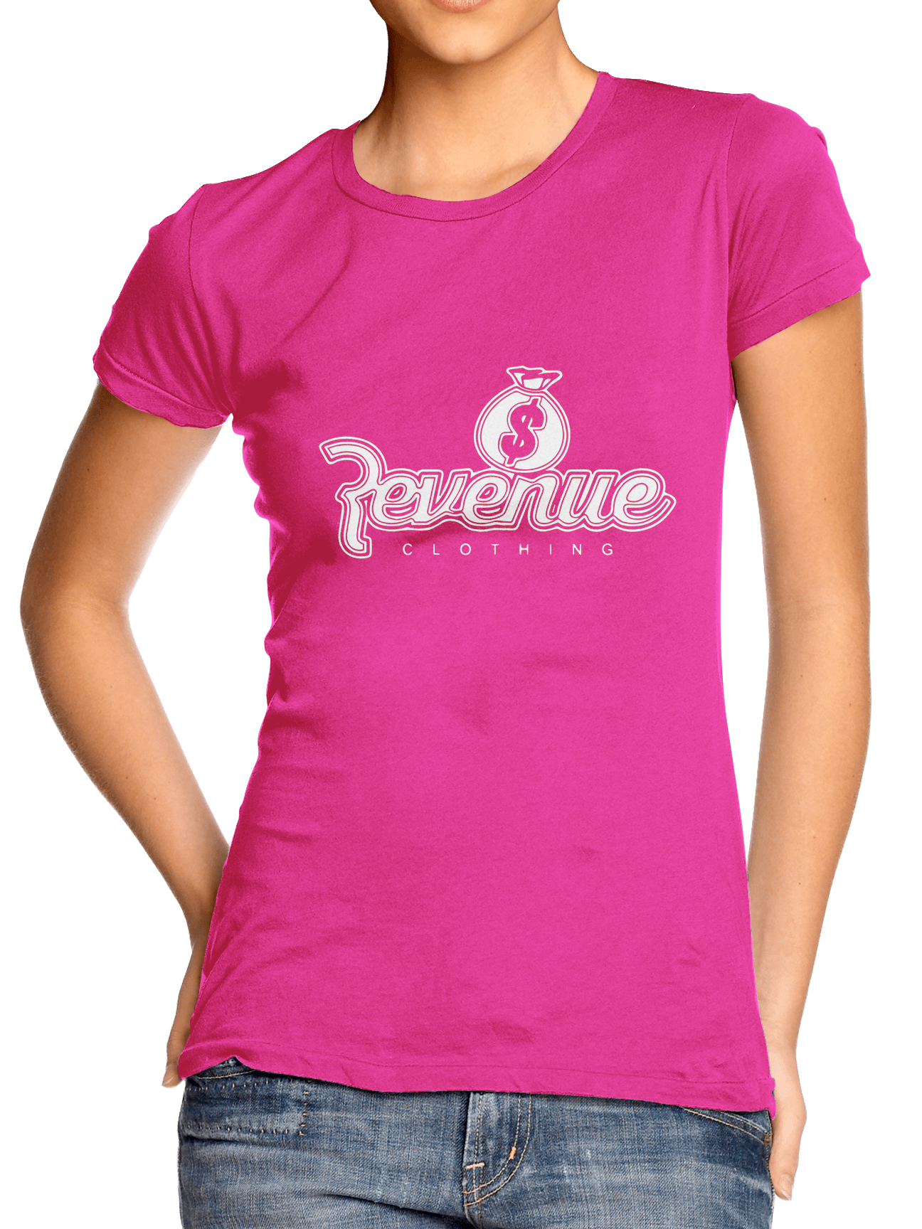 Pink Clothing Logo - Revenue Clothing Logo Pink Tee