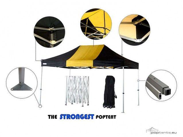 Black and Yellow M Logo - Heavy Duty Commercial Marquee | 3x4.5m Black & Yellow