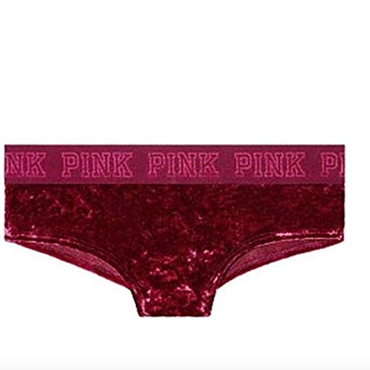 Pink Clothing Logo - Victoria's Secret Pink Logo Velvet Cheekster Panty Deep Ruby at ...