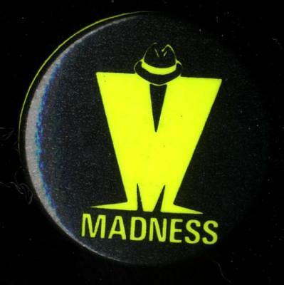 Black and Yellow M Logo - MADNESS - YELLOW M Logo On Black Background Vintage Badge - Ska ...
