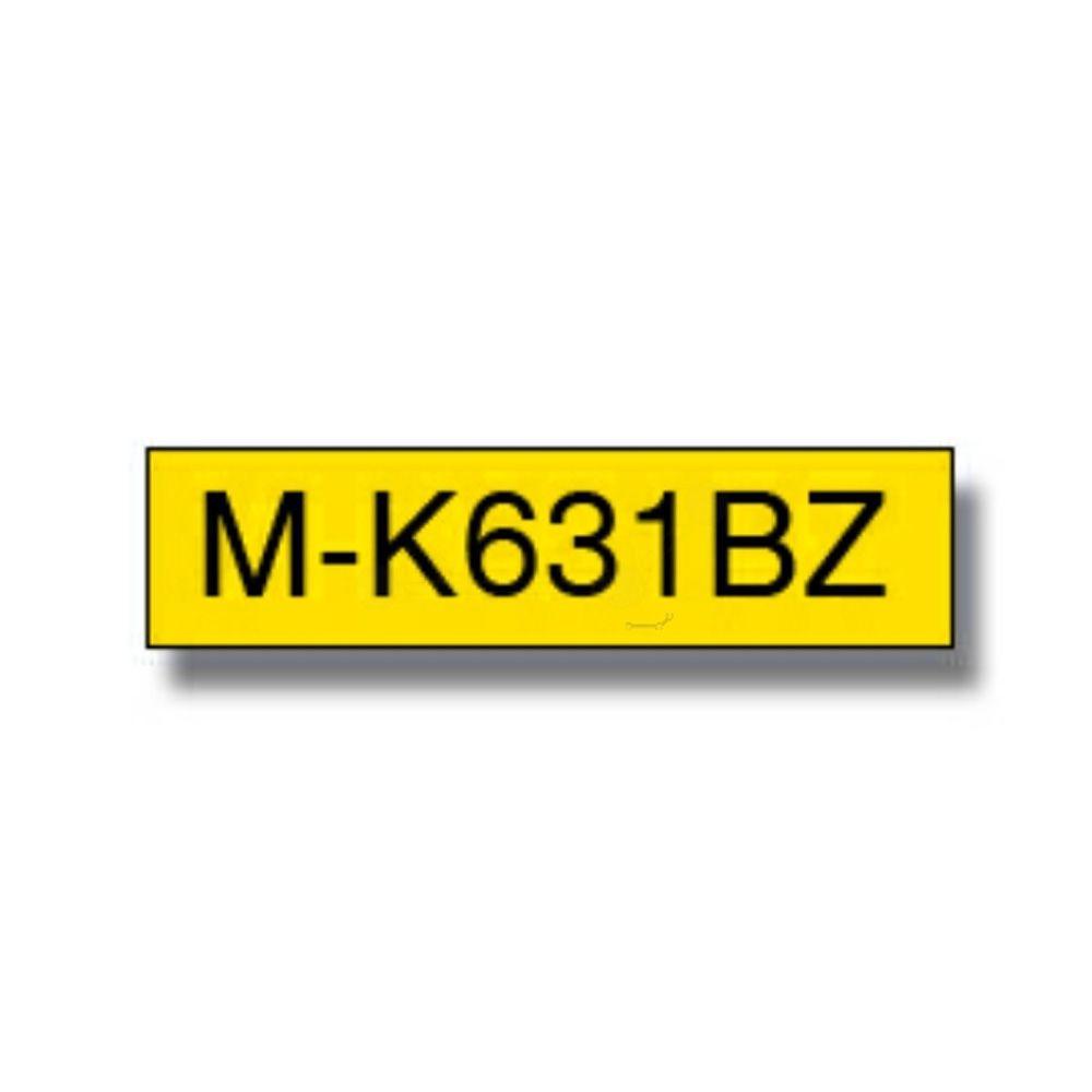 Black and Yellow M Logo - Brother PT-90 M-K631BZ 12mm Labelling Tape (BLACK ON YELLOW) - MK631BZ