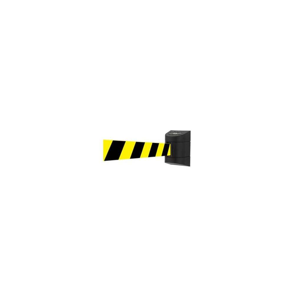 Black and Yellow M Logo - Tensabarrier Advance Black Wall Mounted - 4.6m Yellow & Black Belt ...