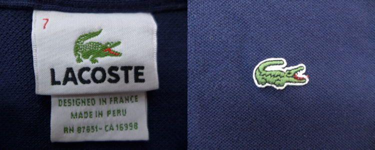 Blue Lacoste Logo - RUSHOUT: Old clothes polo shirt Lacoste LACOSTE logo big size dark ...