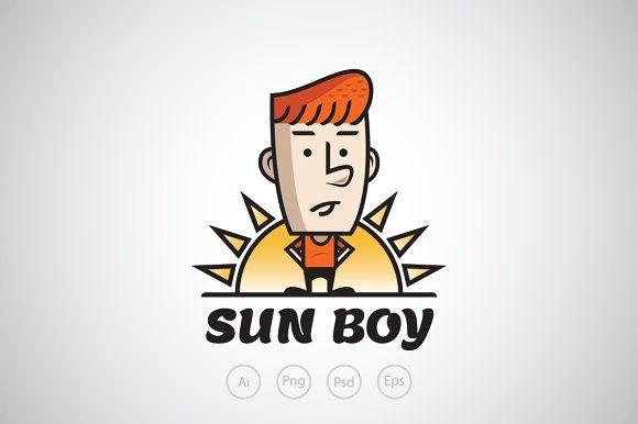 Sun and Man Logo - Sun Boy Logo Template Logo Templates Creative Market