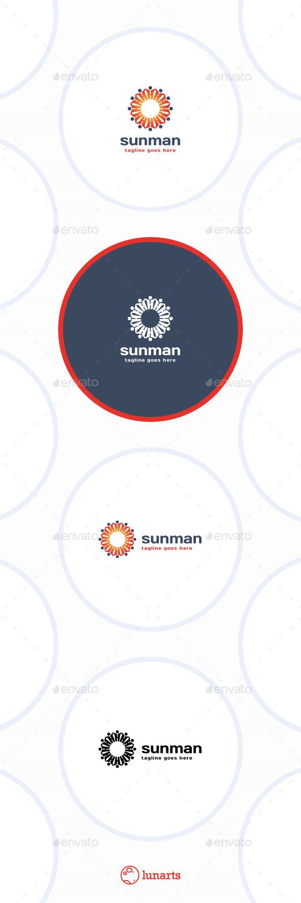 Sun and Man Logo - Sun Man Logo - Flower by lunarts_studio | GraphicRiver