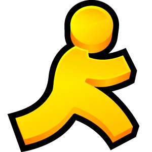 AOL Running Man Logo - Insert Signature Sound of AOL Instant Messenger Here] | From Where I ...