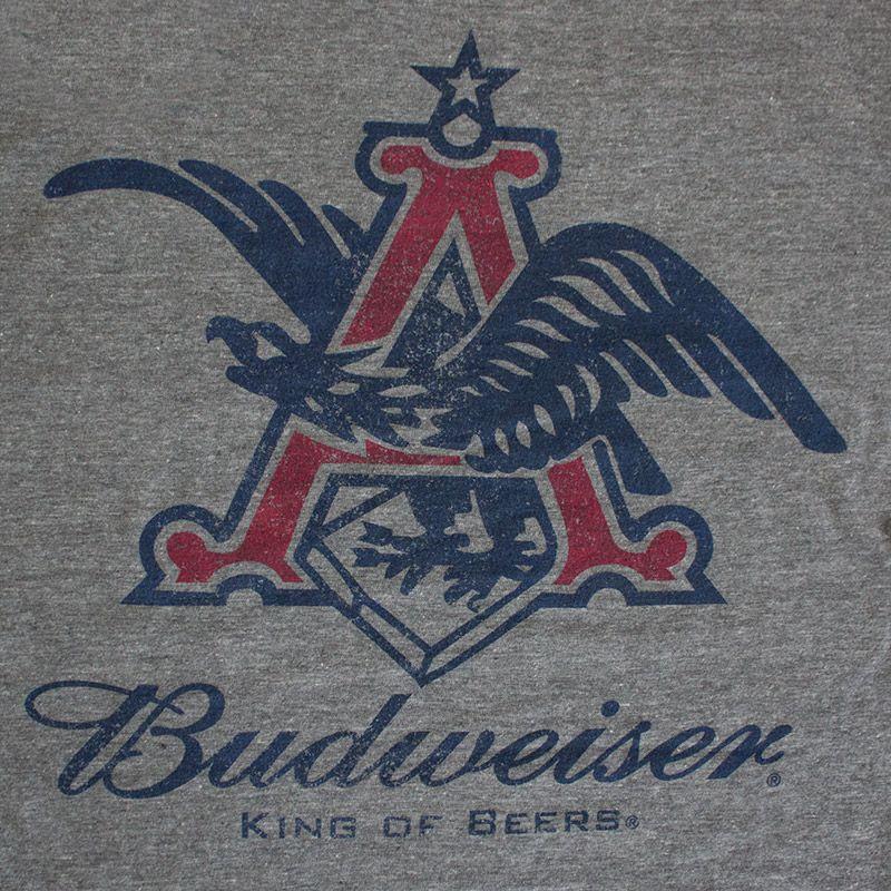 Budweiser Eagle Logo - Budweiser Men's Gray Pop Top Vintage Eagle Logo T-Shirt
