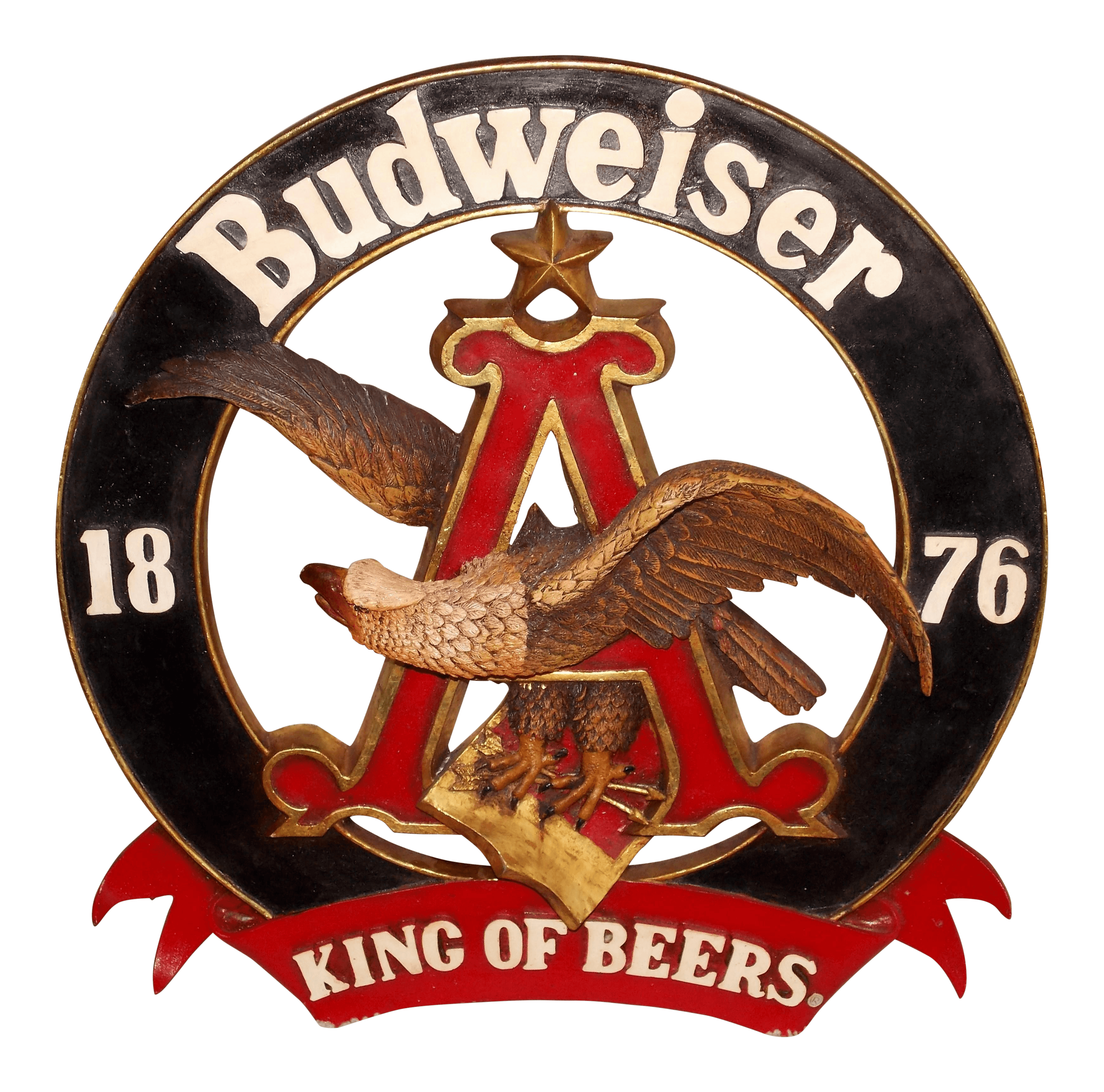 Budweiser Eagle Logo - 1876 Budweiser King of Beers Sign | Chairish