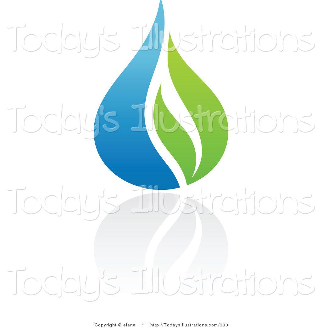 Blue and Green Leaf Logo - Clipart of a Blue and Green Organic and Ecology Water Drop and Leaf