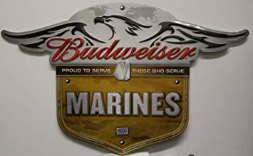Budweiser Eagle Logo - Amazon.com: Budweiser Beer Metal Sign Eagle Badge U. S. Marines die ...