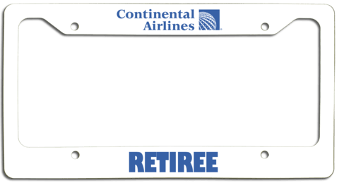 Continental Globe Logo - Continental Airlines Retiree - License Plate Frame - Last Logo Globe ...