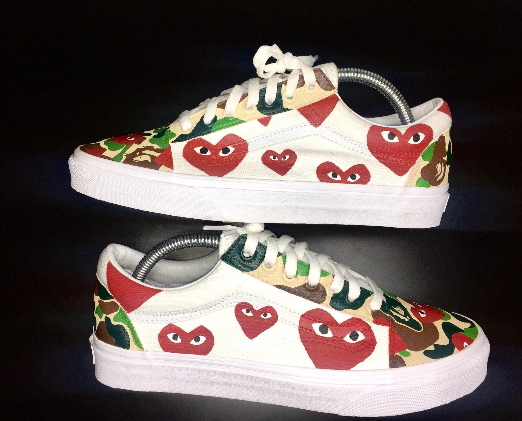 CDG BAPE Logo - CDG X Bape Old Skool Vans | illCustomz